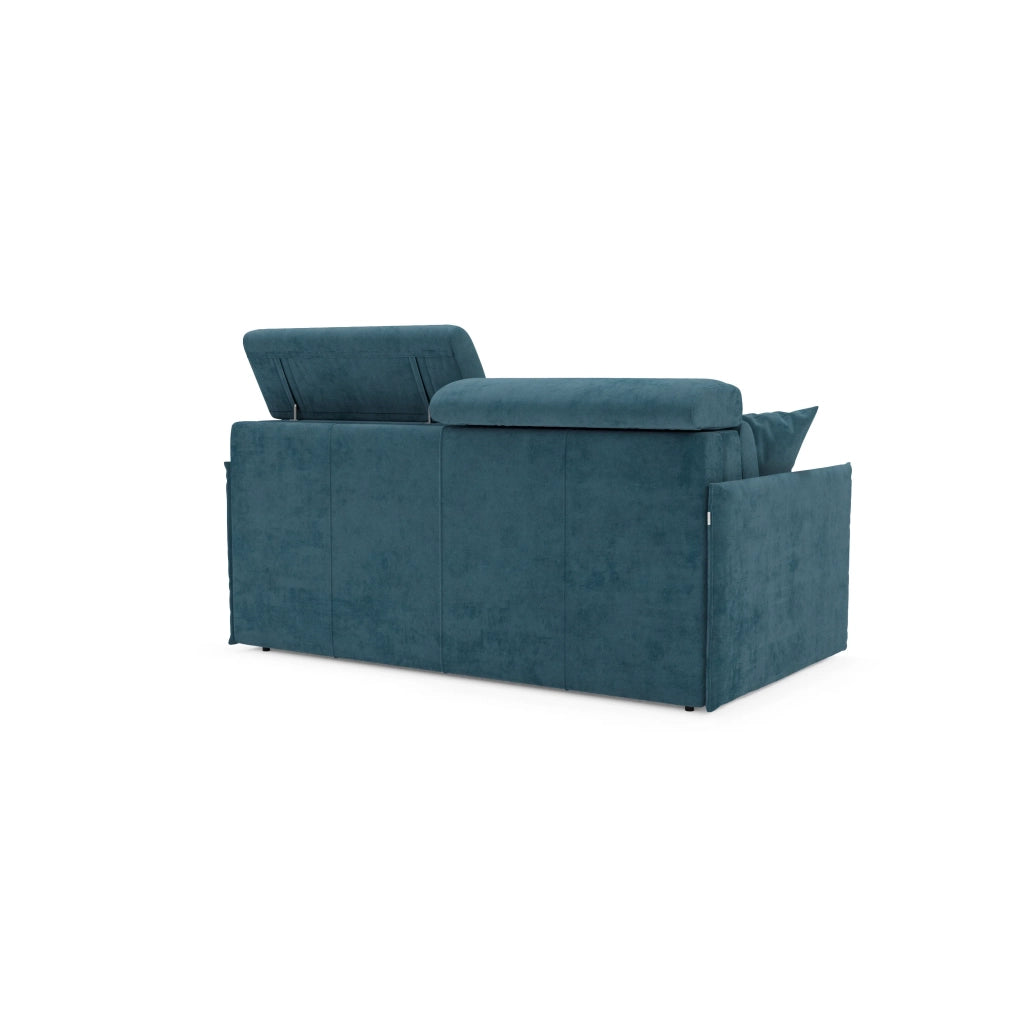 Miryam Divano letto con poggiatesta reclinabili e comfort maxi - design compatto in morbido tessuto smacchiabile T31 189 cm petrolio