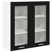 Mobile contenitore moderno a parete 80 x 31 x 80 cm in legno composito di rovere nero 02_0053362