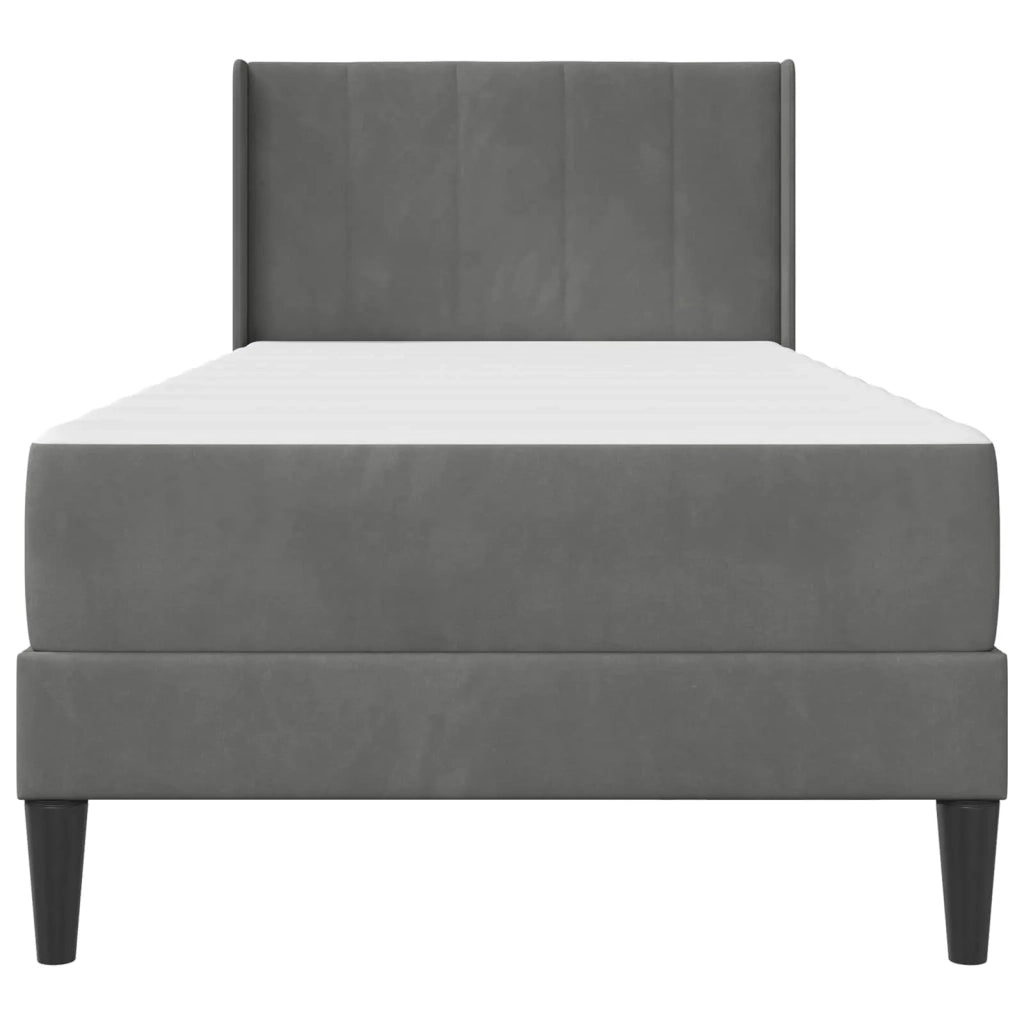 Struttura letto con materasso Grigio scuro 90 x 200 cm Velluto 3415347