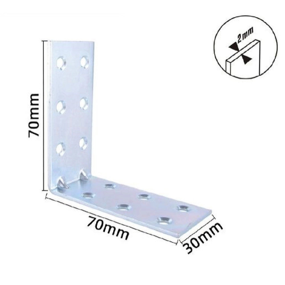 Trade Shop - Set 4pz Lastrine Lastrina Ad Angolo Angolare 70x70x30x2 Mm Con Viti Mobili 57123 -