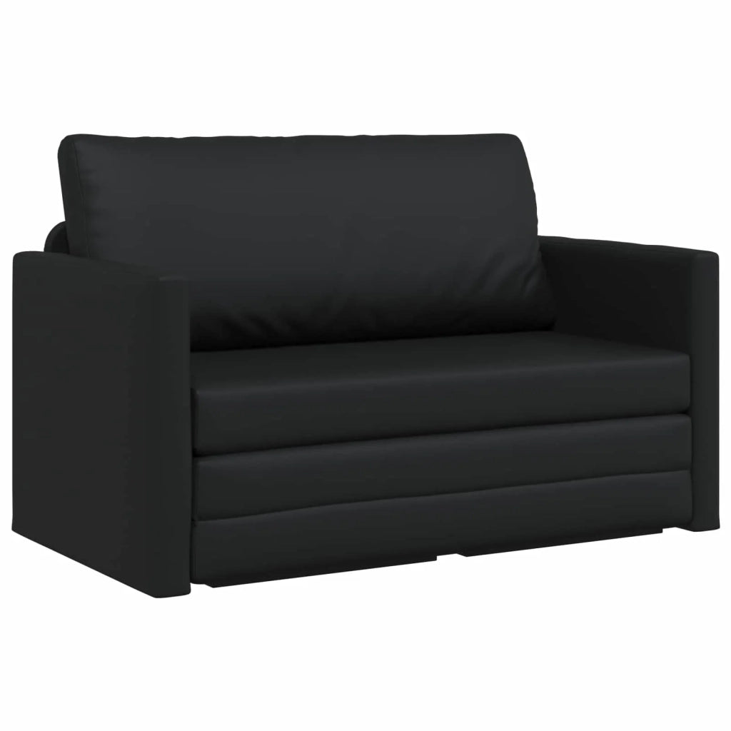 Divano letto | Sof¨¤ letto | Letto singolo Nero 124 x 71 x 78 cm Pelle Artificiale