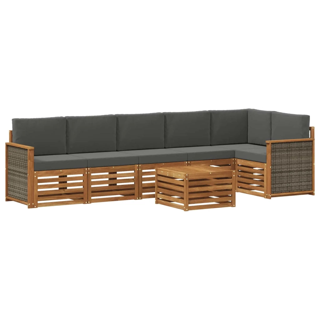 Set divano sezionale con cuscino 6 pcs Naturale e Antracite 3384438