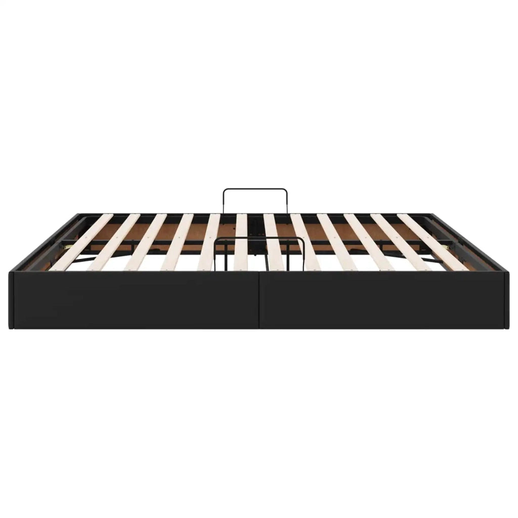 Letto ottomano Nero 200 x 200 cm Pelle Sintetica 3442786