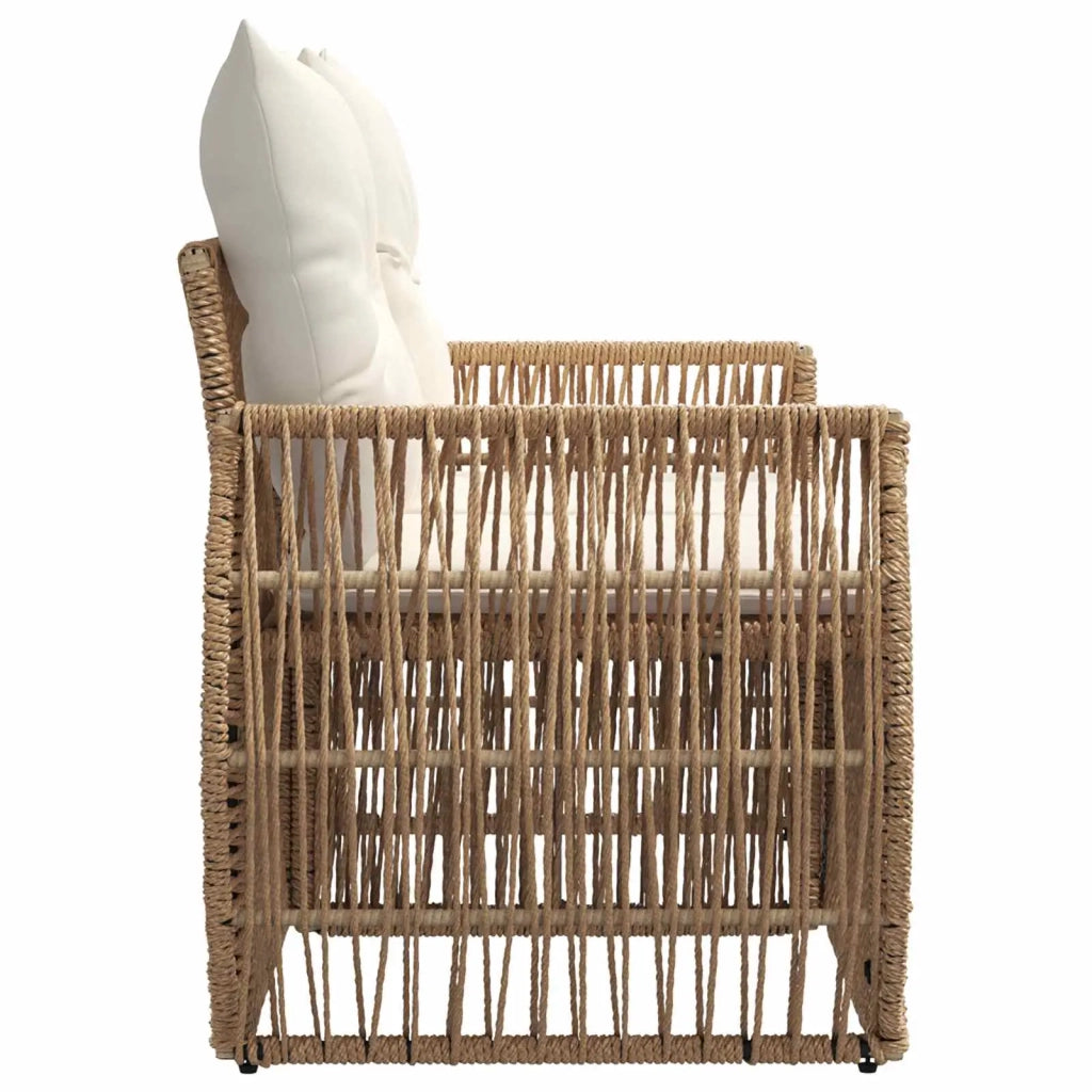 Divano da giardino 2-Numero di posti Beige polyrattan 42026703