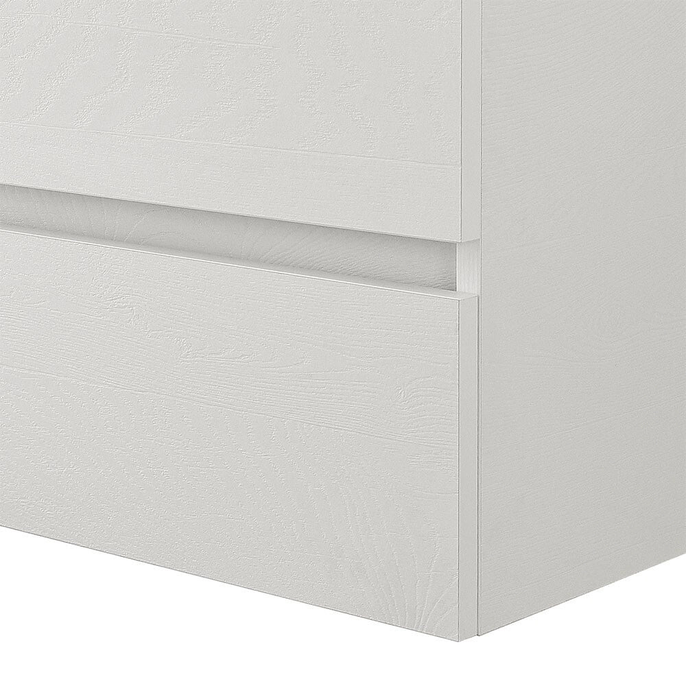 Mobile bagno sospeso 90 cm rovere bianco con pensile H 125 Nadia