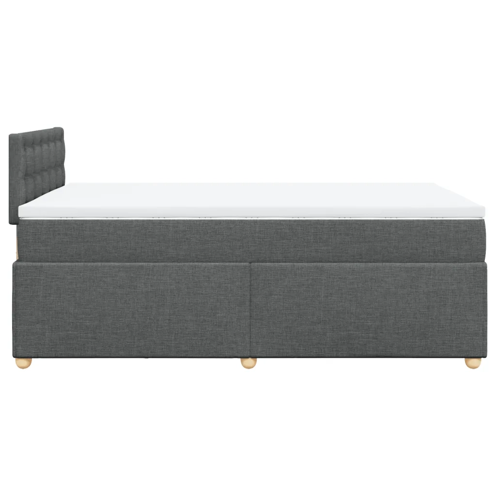 Giroletto a Molle con Materasso Grigio Scuro 120x200 cm Tessuto