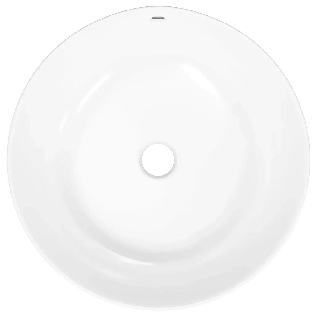 Lavandino-Lavabo Bianco 44x17 cm in Ceramica Rotondo