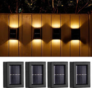 Illuminazione esterna, set da 4, lampade a LED alimentate da pannelli solari, illuminazione esterna alimentata da pannelli solari, classe di protezione IP65, LED integrati permanentemente.