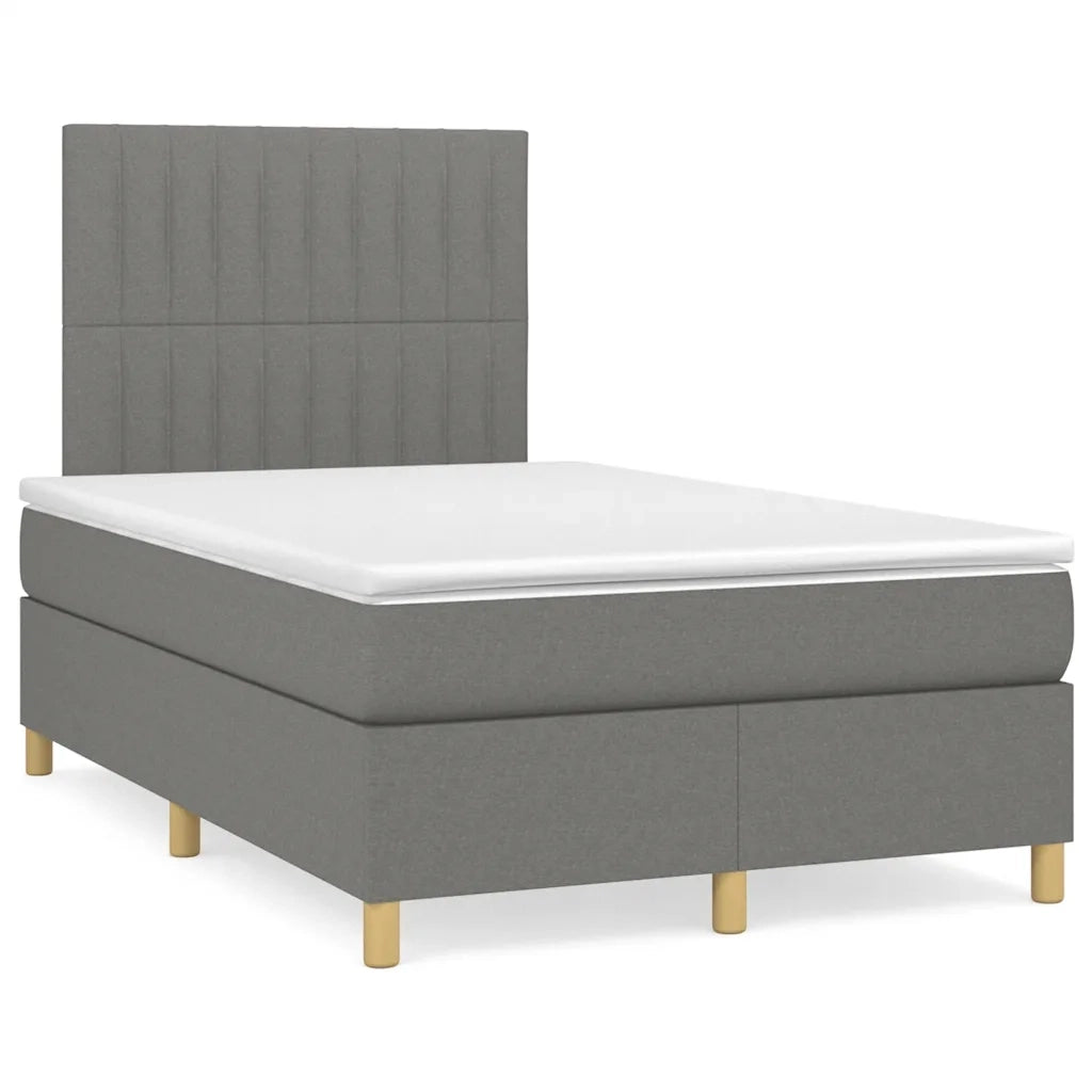 Giroletto a Molle con Materasso Grigio Scuro 120x190cm Tessuto