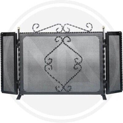 PARASCINTILLE IN FERRO BATTUTO TRECCIA CM.95X50H CAMINO CAMINETTO