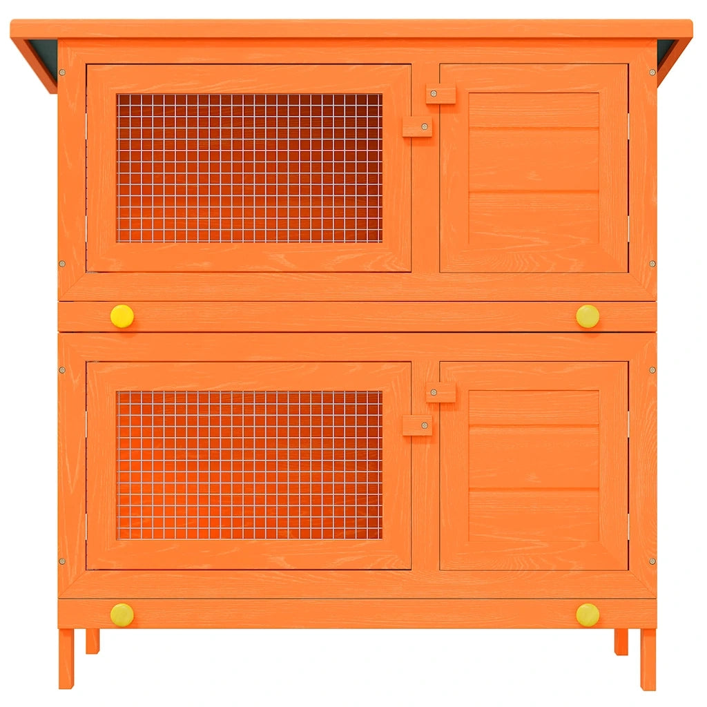 Conigliera da esterno gabbia per piccoli animali domestici con 4 porte in legno 273759