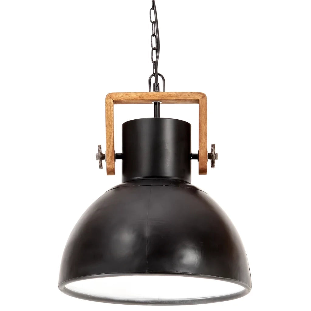Lampada a Sospensione Industriale 25 W Nera Rotonda 40 cm E27 320535