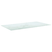 Piano Tavolo Bianco 120x65 cm 8mm Vetro Temperato Design Marmo 322260
