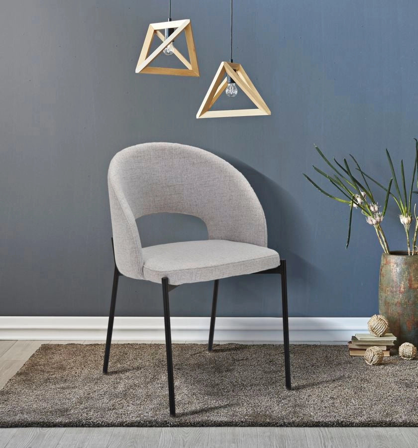 Set 2 Sedie Helsinki 51x80x53 cm in Tessuto Grigio/Nero