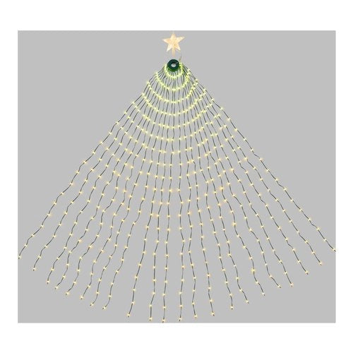 Decoro luminoso lotti 68988 tenda mantello verde + puntale stella per