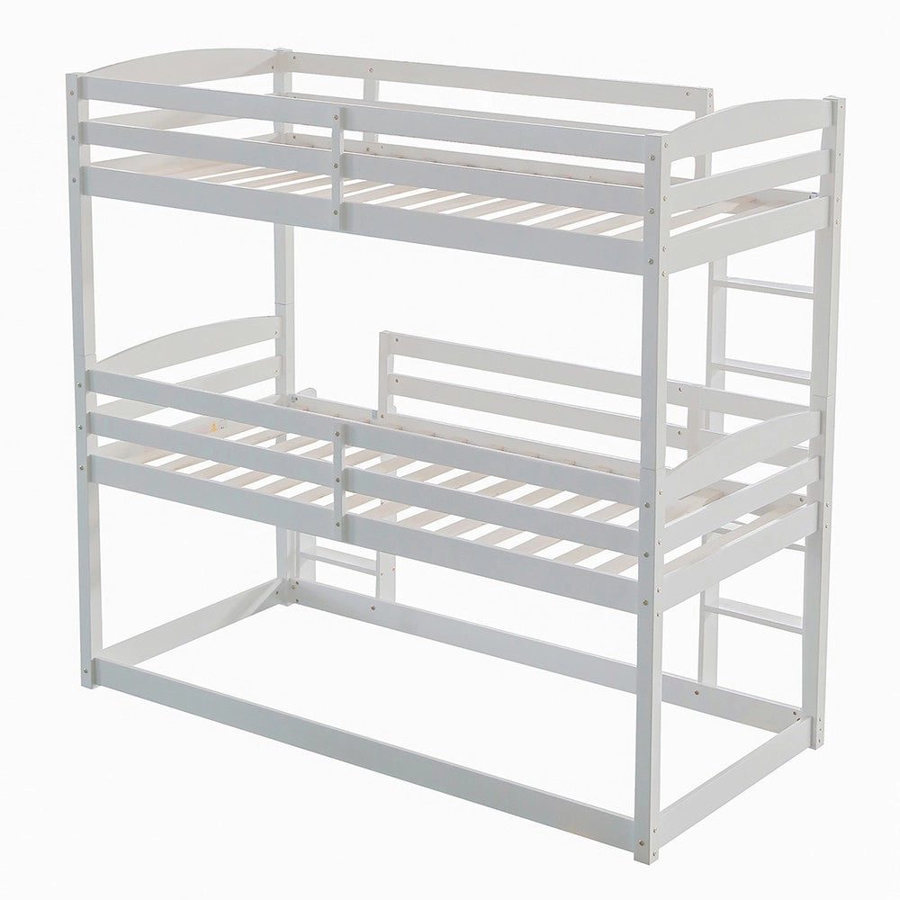 Letto a Castello Triplo in Legno ¨C MINIMAL ¨C Bianco 90x200cm