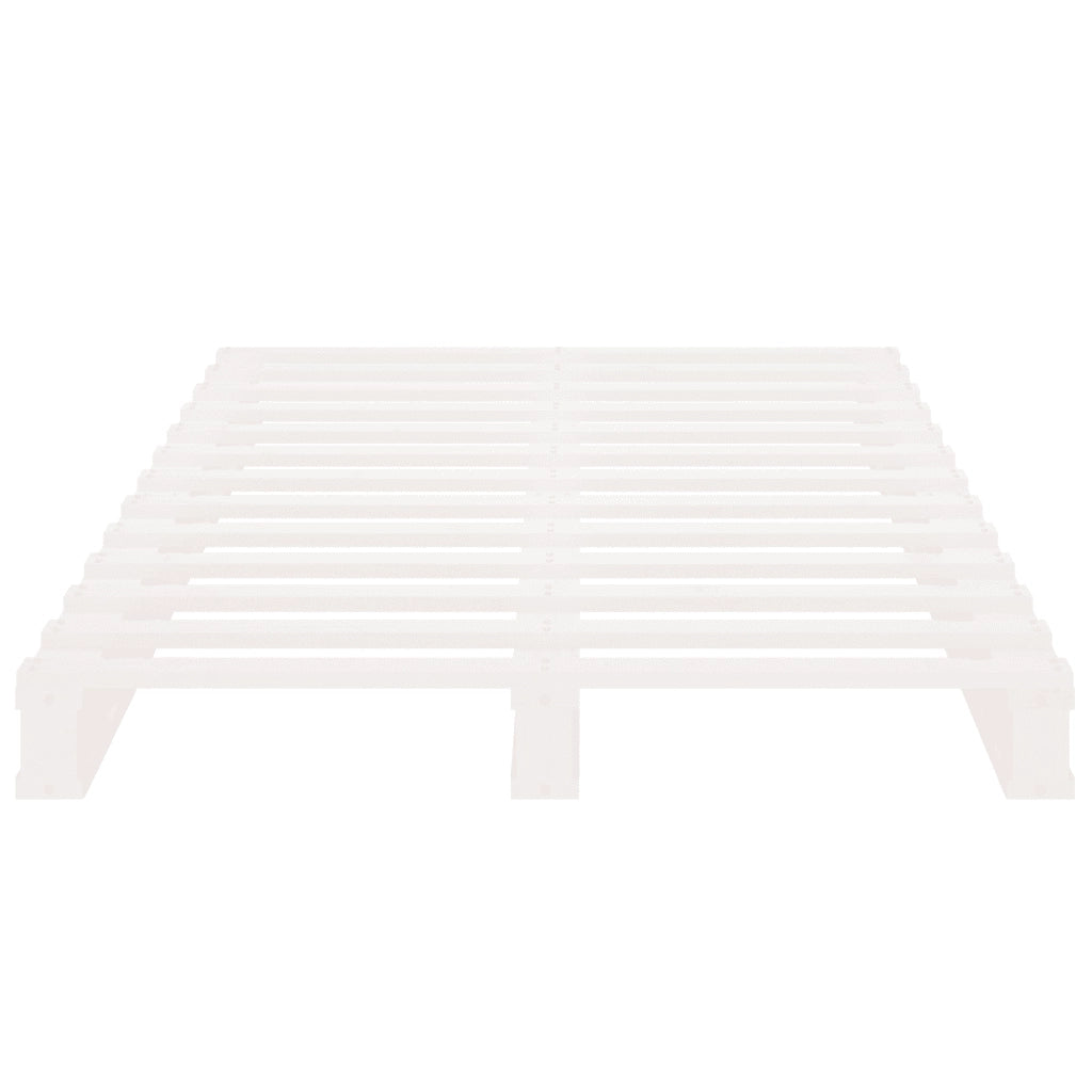 Letto a Pallet Bianco 90x200 cm in Legno Massello di Pino