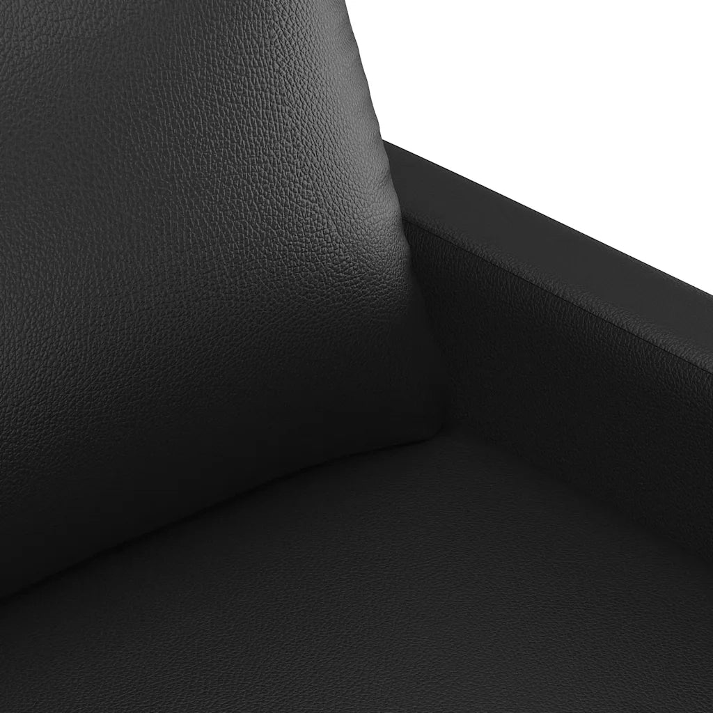 Divano a 2 Posti-Sofa 2 Posti Nero 120 cm in Similpelle 184329