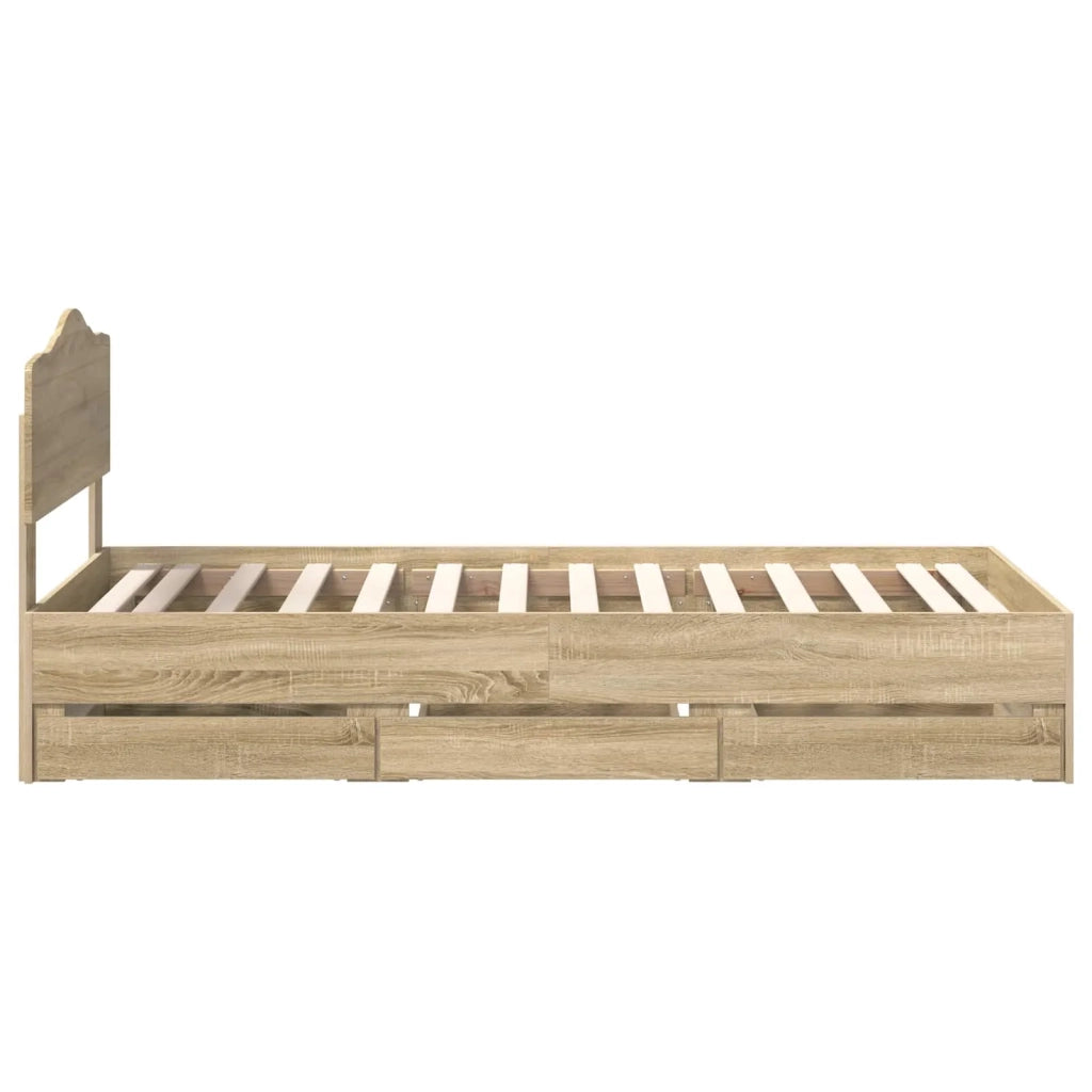 Struttura del letto con cassetto Rovere Sonoma 90 x 200 cm 3413042