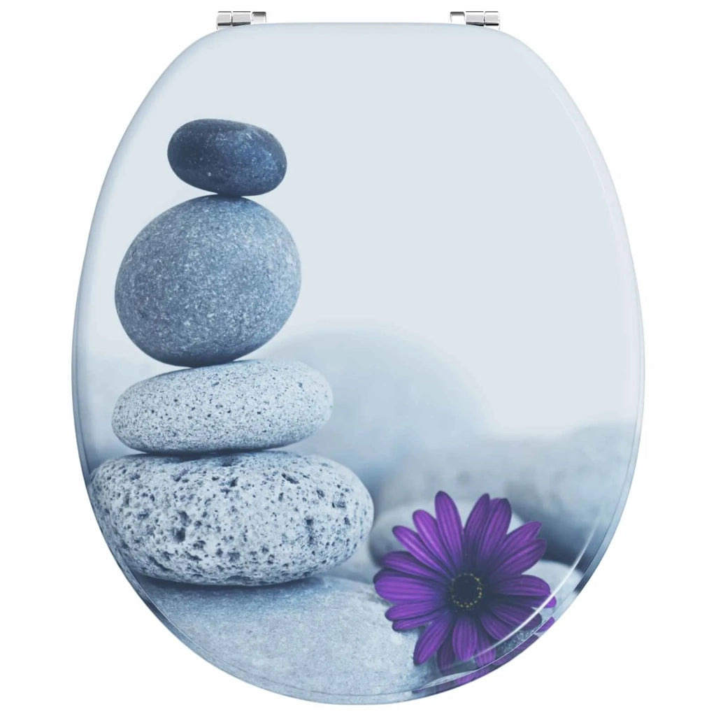 Sedile per toilette con chiusura morbida Grigio 44 x 38 cm