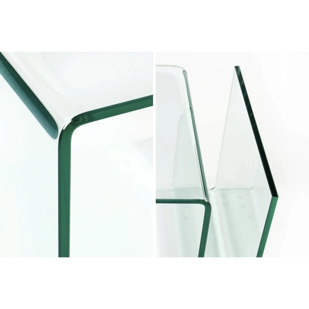 Tavolino basso HOLOW in vetro temperato – Tavolino basso design asimmetrico trasparente