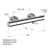 Rubinetto esterno doccia termostatico - serie elegance