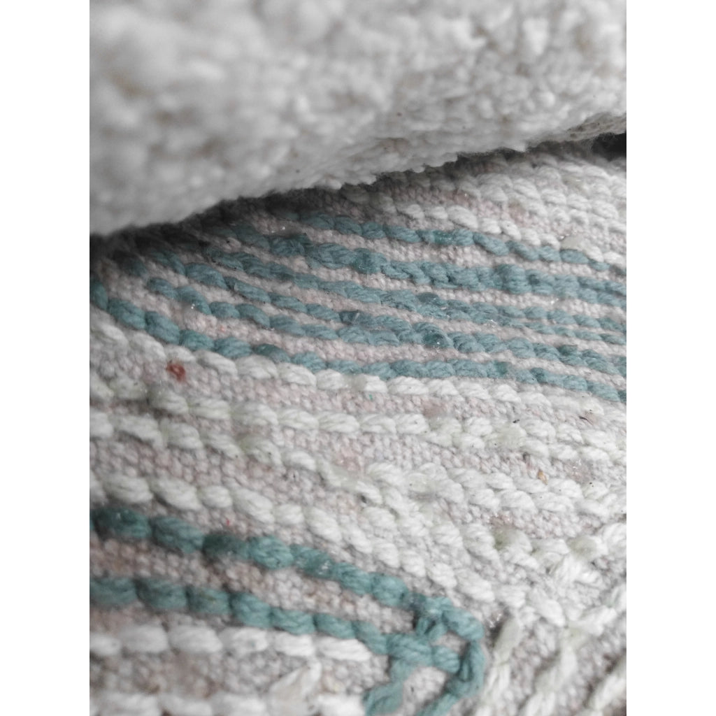 TAPPETO DUNE 50X80CM BLU IN COTONE CON ANTISCIVOLO