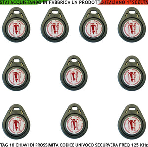 CHIAVI ELETTRONICHE DI PROSSIMITÀ 10 TAG ALTA SICUREZZA SECURVERA SV-RKMXCPTCSD