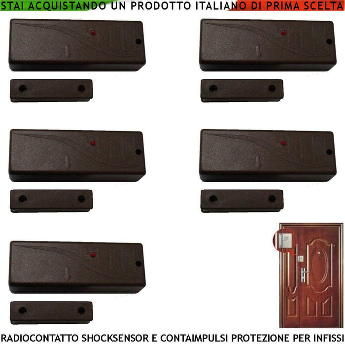 CONTATTO MAGNETICO RADIO 5 PEZZI CMR20VR SISMICO SECURVERA SS-CMRCMRLCSE