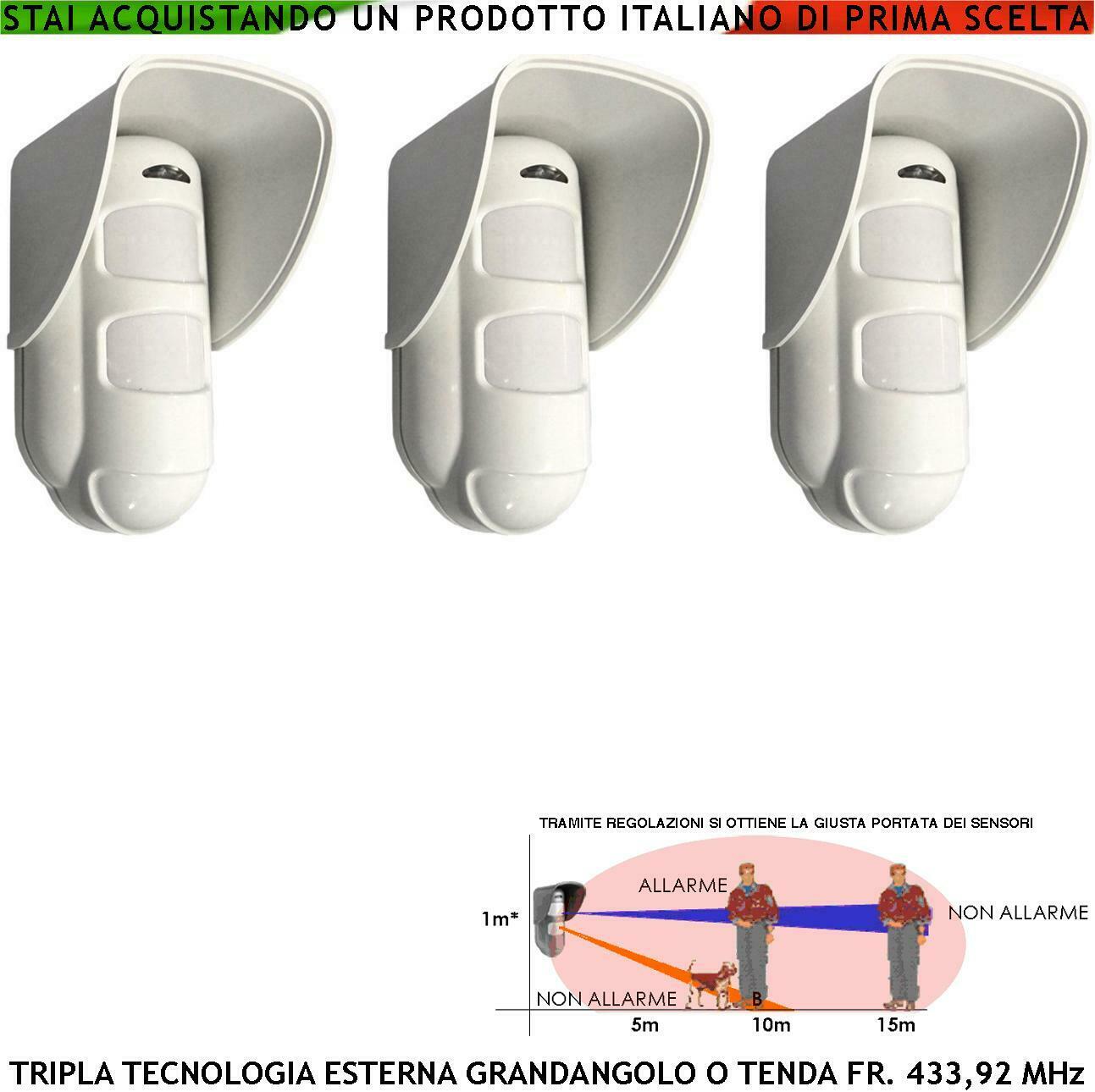 3 SENSORI MOVIMENTO TRIPLA TECNOLOGIA PET IMMUNE SECURVERA SV-DIRBAE3SRC