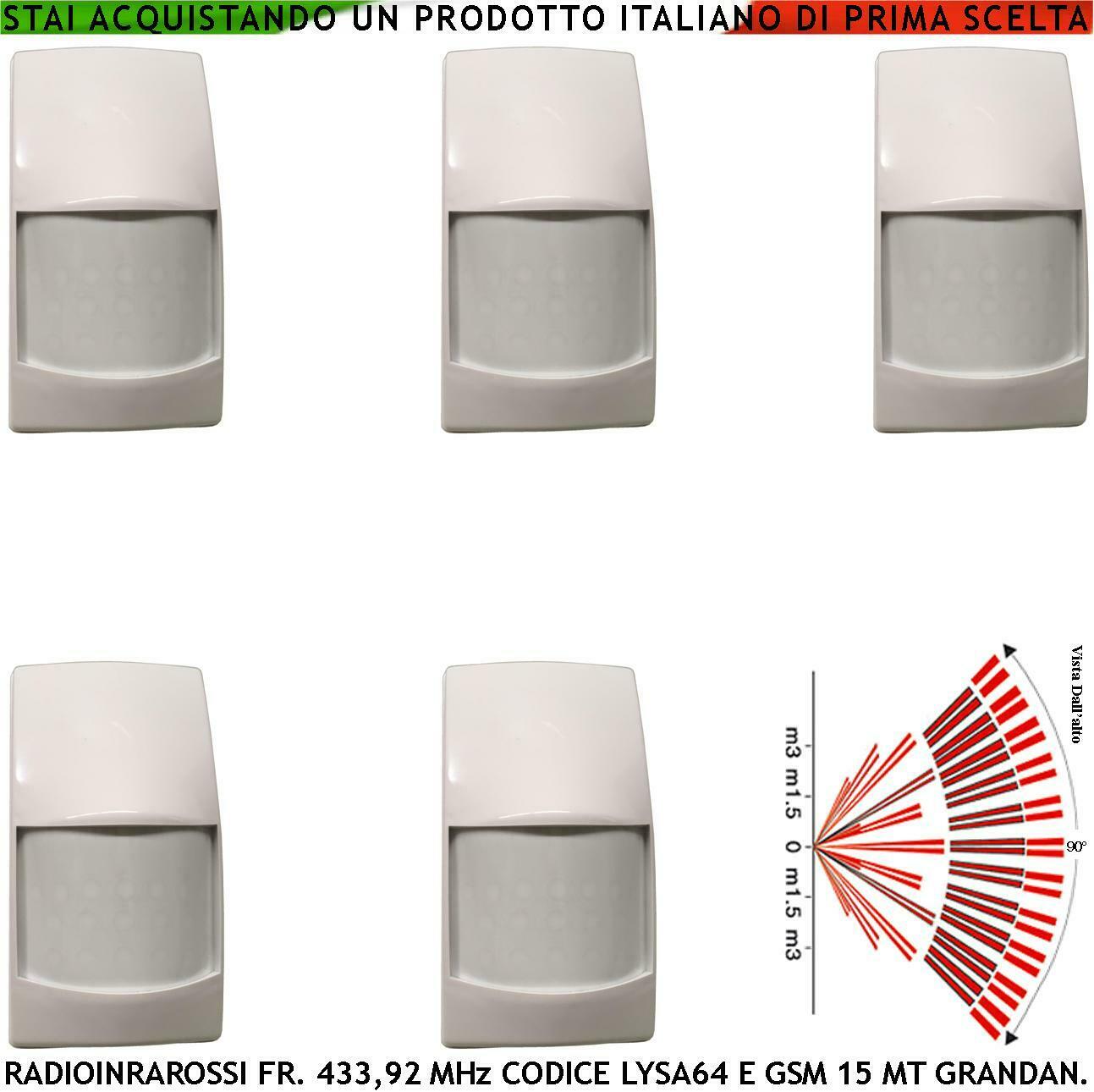 INFRAROSSO RADIO 5 RILEVATORI DOPPIO PIR40VR SECURVERA SS-PIRSIRLVSE