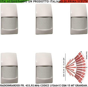 INFRAROSSO RADIO 5 RILEVATORI DOPPIO PIR40VR SECURVERA SS-PIRSIRLVSE