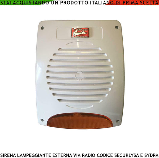 SIRENA ESTERNA WIRELESS BIDIREZIONALE LAMPEGGIANTE SECURVERA SS-SRLSLEIBSB