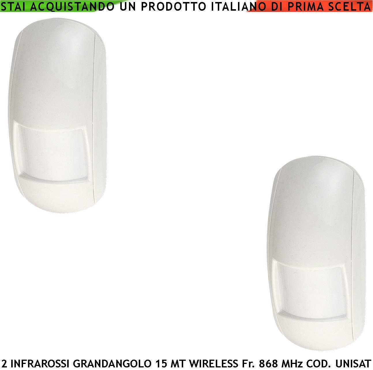 SENSORE INFRAROSSO RADIO 15 METRI GRANDANGOLO 2 PEZZI SECURVERA SV-SIR2IGWCUC