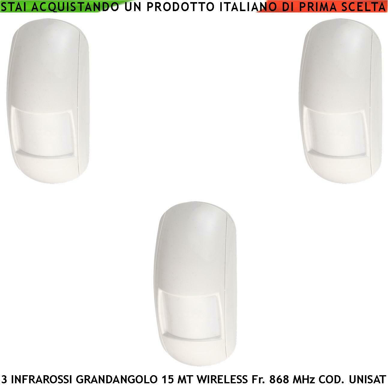 INFRAROSSO WIRELESS 15 METRI GRANDANGOLO DA INTERNO SECURVERA SV-SIR3IGWCUE