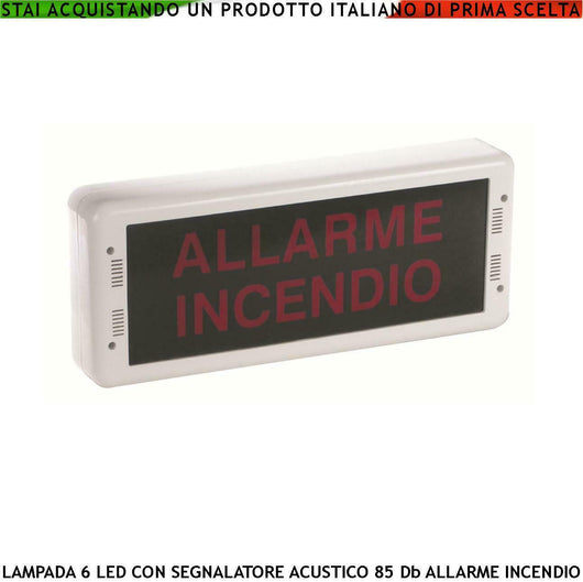 PANNELLO LAMPADA LED SIRENA 85 DB SCRITTA ALLARME SECURVERA SF-LMPSLCSSIA