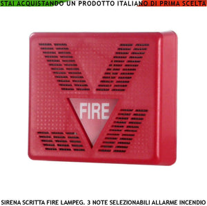 SIRENA O CAMPANA ROSSA SEGNALAZIONE ALLARME INCENDIO SECURVERA SF-SIRCESAIPA