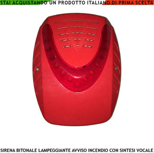 SIRENA ELETTRONICA LAMPEGGIANTE LED ROSSA ESTERNA SECURVERA SV-DF2CESAIPA