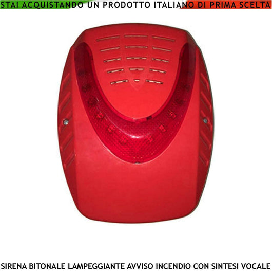 SIRENA ELETTRONICA LAMPEGGIANTE LED ROSSA ESTERNA SECURVERA SV-DF2CESAIPA