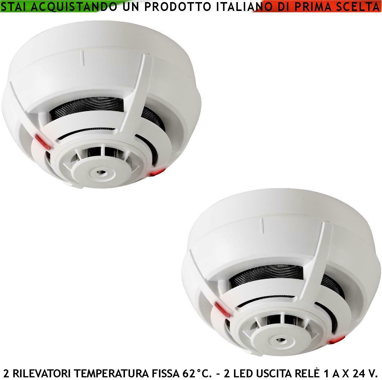 SENSORI TEMPERATURA SOGLIA FISSA 62° C 2 RILEVATORI SECURVERA SV-RTRSTFTRTC