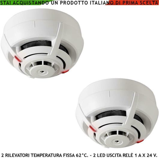 SENSORI TEMPERATURA SOGLIA FISSA 62° C 2 RILEVATORI SECURVERA SV-RTRSTFTRTC