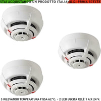 SENSORI TEMPERATURA SOGLIA FISSA 62° C 3 RILEVATORI SECURVERA SV-RTRSTFTRTD