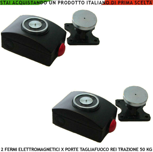 FERMI MAGNETICI NERI PER PORTE TAGLIAFUOCO REI 2 PEZZI SECURVERA SF-BN5ASBESPB