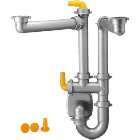 Sifone new spazio 2 tubo pp d40 cm 12 metallizzato lira 9.1275.6