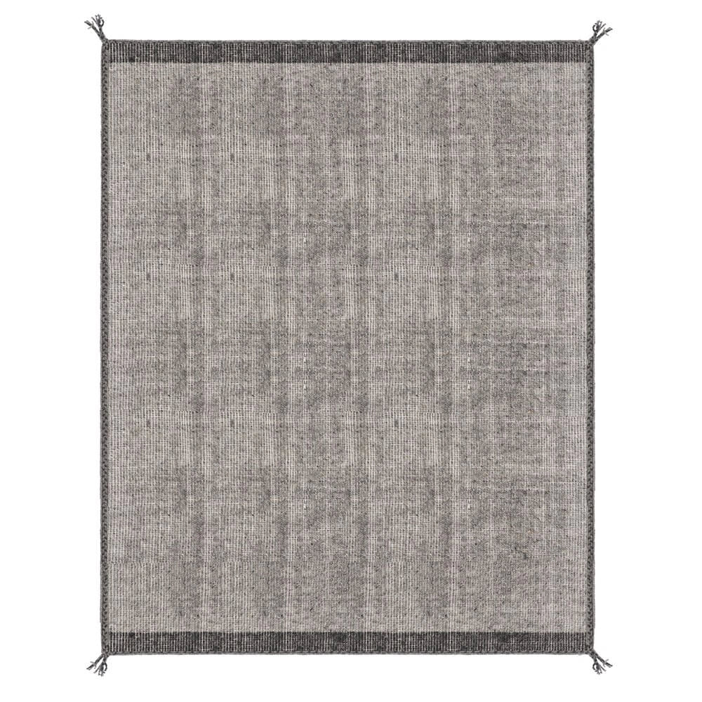 Tappeto in lana tessuto a mano con nappe stile etnico - COOPER