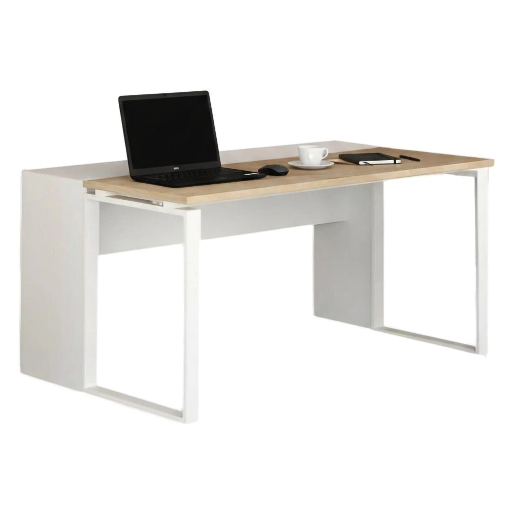 Timothee, Scrivania Materiale Piano in Legno Nobilitato, 150x100x76h cm Marrone Rovere