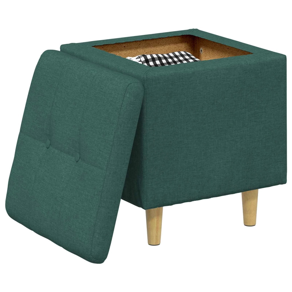 Pouf contenitore Verde Scuro 40 x 40 x 45 cm Tessuto 876806