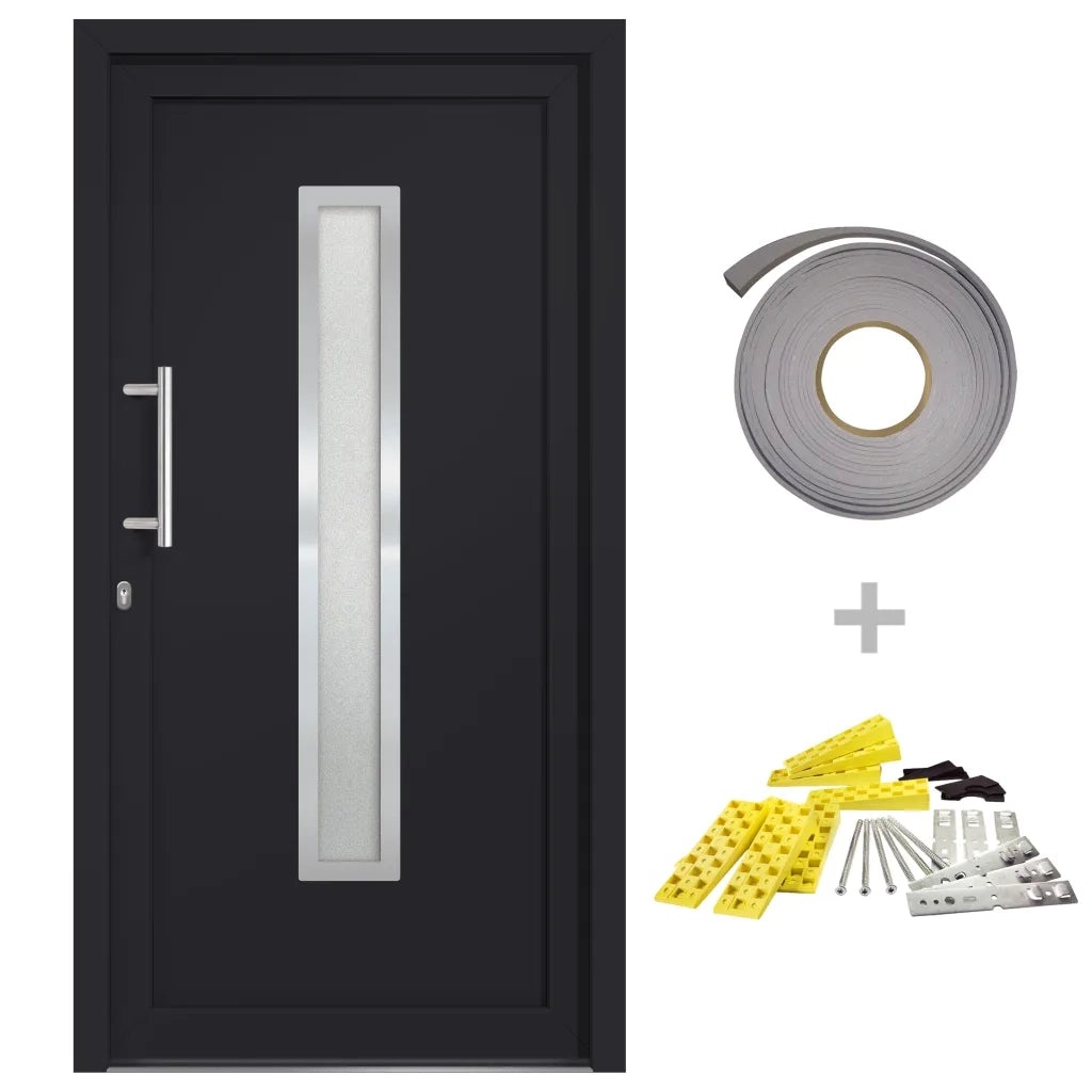 Porta di Ingresso Antracite 98x200 cm 279237