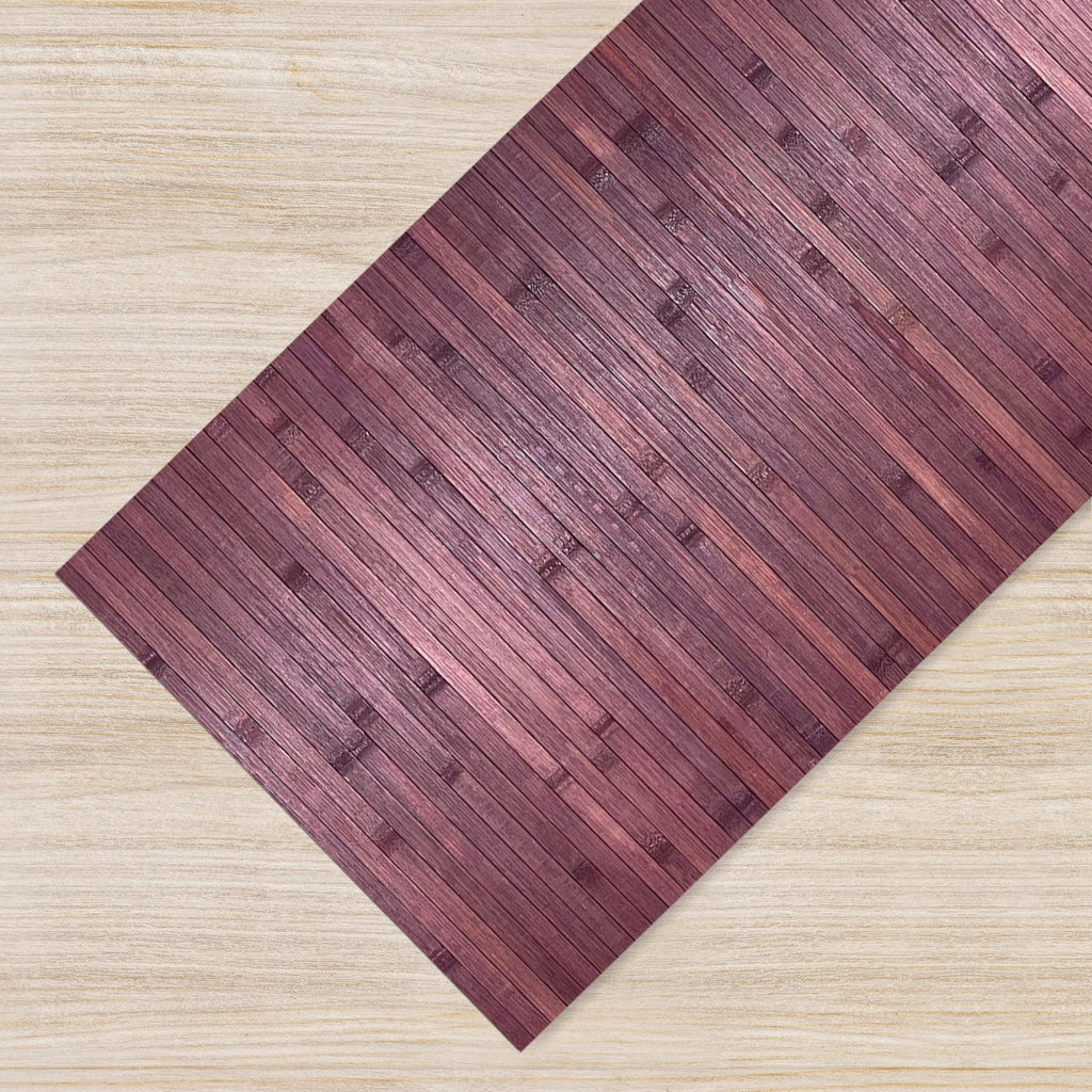 Tappeto Passatoia In Vero Bamboo Tappeto Cucina Ingresso In Legno Antiscivolo Aderente Lavabile E Antimacchia Tagliabile  - Viola - 50x250 cm