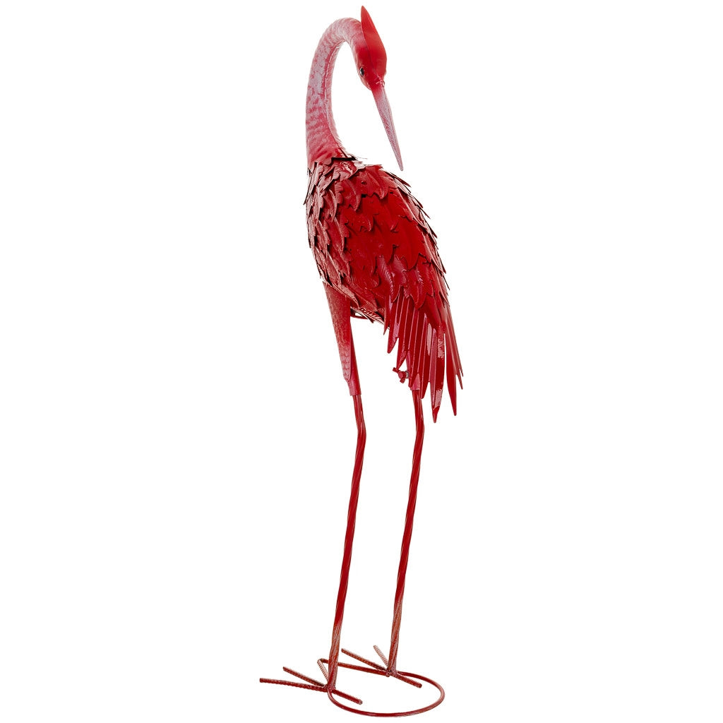 Figura decoración de metal roja 28x18x78h cm